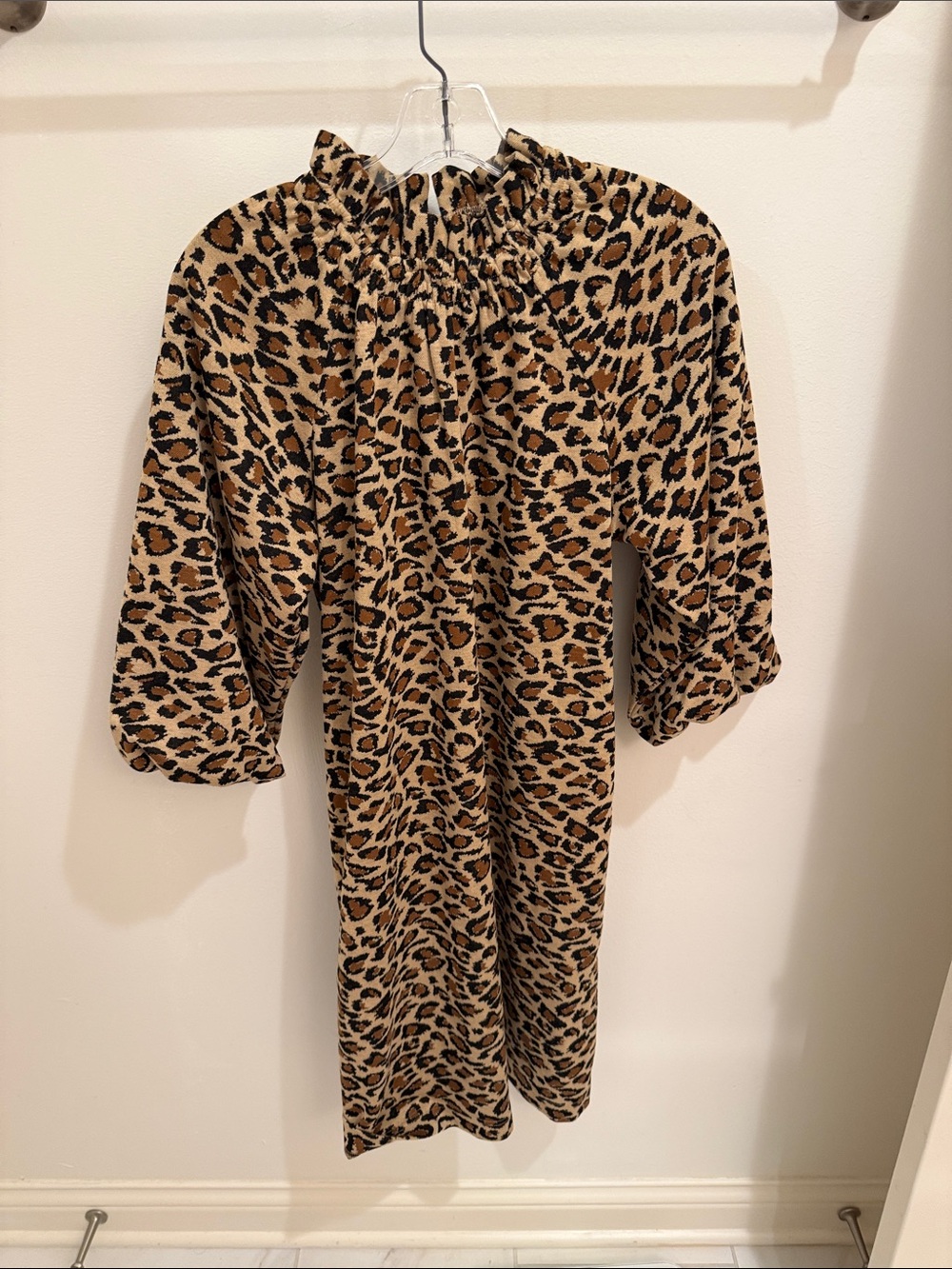EEUC Tyler Boe brown and black leopard Animal Print knit Dress